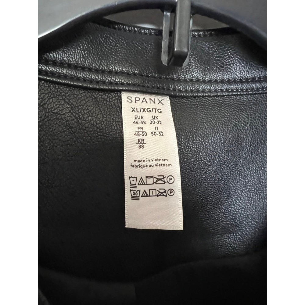 NWT SPANX Leather Like Moto Jacket Black XL - Picture 3 of 9